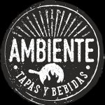 Ambiente restaurant logo featuring vintage design with Tapas y Bebidas text, signifying Spanish cuisine and drinks