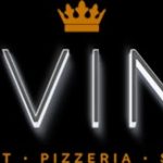 D'Vine logo featuring a crown, highlighting its restaurant, pizzeria, and social bar in elegant neon lettering