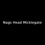 Text reading 'Nags Head Micklegate' in bold white font on a black background, representing the name of a venue or location