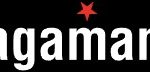 Wagamama logo featuring white text on a black background with a red star symbol above the letters for brand recognition